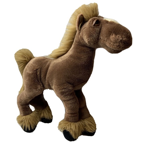 Big Horse Pony Plush Stuffed Animal 16" Brown White Star Face Montana Lifestyles - Picture 1 of 11